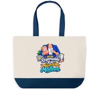 Grand Sac Cabas Fond Bleu Responsable Rh C'est juste la Meilleure Métier | Toile de Coton 170 g/m² 27 L Poche Intérieure Anses 64 cm | Courses Shopping Plage | Cadeau Femme Homme Anniversaire Noël
