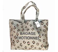 Grand Sac Cabas Léopard Bagage Emotionnel - Félicie Aussi - Blanc