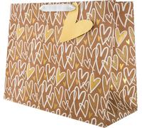 Grand Sac Cadeau Multi-Occasions ¿ Motif Coeurs Kraft