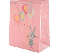 Grand Sac Cadeau Pour Bébé - Rose - Motif Lapin