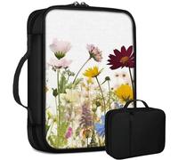 Grand sac de bible à fleurs sauvages pour homme et femme, sac d'église multifonction avec poignée, poche zippée, cadeau chrétien, fournitures d'étude de la Bible