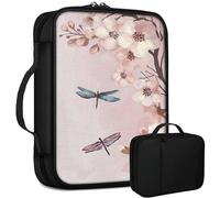 Grand sac de bible rose Sakura papillon pour homme et femme, sac d'église multifonction avec poignée et poche zippée, cadeau chrétien, fournitures d'étude de la Bible