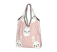 Grand sac de courses pliable réutilisable avec poignées de transport Motif lapin et lièvre