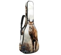 Grand sac de guitare acoustique, grand étui pour guitare de 101,6 cm, 101,6 cm, pour homme et femme, sac de transport étanche avec couche de protection en éponge, plusieurs poches, beau cerf,