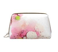 Grand sac de maquillage portable en cuir fragment de couleur, cuir PVC, fermeture éclair, trousse de toilette, sac de voyage, blanc, taille unique, blanc, Taille unique