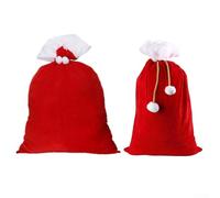 Grand sac de Noël court en peluche avec cordon de serrage - 70 x 50 cm ou 100 x 70 cm - Pour les fêtes de fin d'année, peut contenir des jouets et des cadeaux pour enfants (S+L)