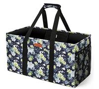 Grand sac de plage, grand sac fourre-tout utilitaire, réutilisable, pliable, grand sac fourre-tout avec poignées pour la plage, Fleur bleu foncé.