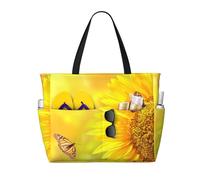 Grand sac de plage imperméable avec fermeture éclair et poches pour voyage, piscine, shopping, vacances, salle de sport
