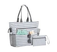 Grand sac de plage pliable avec motif protecteur de sable, sac léger pour pique-nique, camping et aventure, sac de plage pliable, gris, Beauté massive