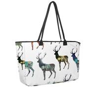Grand sac de plage pour femme, muselière Kawaii avec joues roses et yeux clignotants, motif arc-en-ciel, sac à main de voyage avec poches, sac à main à bandoulière imperméable, Multicolore 10