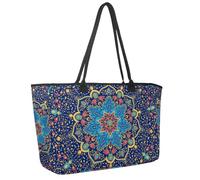 Grand sac de plage pour femme, muselière Kawaii avec joues roses et yeux clignotants, motif arc-en-ciel, sac à main de voyage avec poches, sac à main à bandoulière imperméable, Multicolore 5