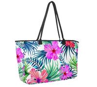 Grand sac de plage pour femme, sac à main à bandoulière imperméable avec poches, motif arbre turquoise, ciel nocturne, Multicolore 6., 14.5x20.8x5.5in/37x53x14cm