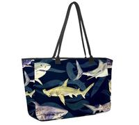 Grand sac de plage pour femme, sac à main à bandoulière imperméable avec poches, motif arbre turquoise, ciel nocturne, Multicolore 9., 14.5x20.8x5.5in/37x53x14cm