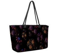 Grand sac de plage pour femme, sac à main étanche avec poches et motif tête de mort Suger Noir, multicolore 1, 14.5x20.8x5.5in/37x53x14cm