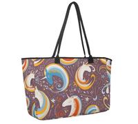 Grand sac de plage pour femme, sac de voyage imperméable avec poches, motif feuilles de mauvaises herbes rouges, Multicolore 11., 14.5x20.8x5.5in/37x53x14cm