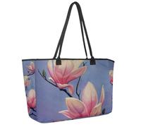 Grand sac de plage pour femme, sac de voyage imperméable avec poches, motif feuilles de mauvaises herbes rouges, Multicolore 8., 14.5x20.8x5.5in/37x53x14cm