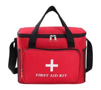 Grand sac de premiers secours, sac de trousse premiers secours en tissu rouge avec plusieurs compartiments pour un rangement organisé, pochette d'urgence portable pour pochette voyage à la ma