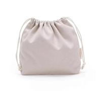 Grand sac de rangement à cordon en coton, pochette toile structurée for cosmétiques délicats, organisateur voyage multi-usage(Light gray)