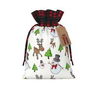 Grand sac de rangement avec cordon de serrage et inscription « Merry Christmas Happy Christmas »
