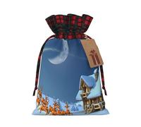 Grand sac de rangement avec cordon de serrage imprimé Merry Christmas