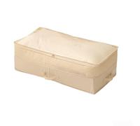Grand sac de rangement avec couvercle transparent pour une visibilité rapide du contenu Structure pliable pour un rangement compact lorsqu'il est vide (L Beige)