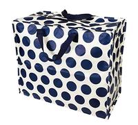 Grand sac de rangement avec fermeture éclair Bleu marine sur crème