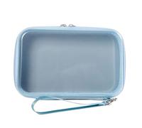 Grand sac de rangement de maquillage avec plusieurs tons doux macarons, pochettes cosmétiques portables pour voyage essentiel et usage quotidien couleur macaron, bleu clair