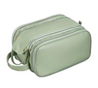 Grand sac de rangement étanche pour maquillage de voyage en cuir synthétique pour femme, Vert