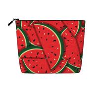 Grand sac de rangement pour cosmétiques en forme de pastèque rouge, pochette zippée résistante à l'eau pour voyage quotidien