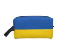 Grand sac de rangement pour maquillage avec imprimé drapeau de l'Ukraine