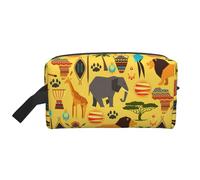 Grand sac de rangement pour maquillage et maquillage - Imprimé éléphant d'Afrique