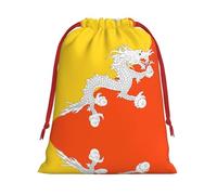 Grand sac de rangement souple avec cordon de serrage Motif drapeau du Royaume du Bhoutan Pour fête de famille