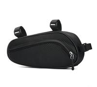 Grand sac de rangement triangulaire pour vélo de montagne, vélo de route, kit d'outils en polyester résistant à l'usure avec intérieur spacieux pour réparations et accessoires, 27 x 12 x 5 cm (gauche)