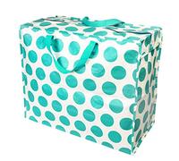 Grand sac de rangement Turquoise sur crème
