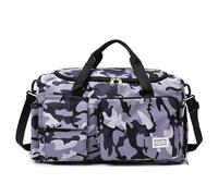 Grand Sac de Sport 40 L for Homme - Sac de Sport résistant à l'eau avec Compartiment à Chaussures et Poche Humide, for l'entraînement et Les Voyages du W nd(Camouflage Gray)