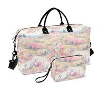 Grand sac de sport avec sangle réglable Motif moulin à vent aquarelle pêche
