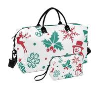 Grand sac de sport blanc avec inscription « Merry Christmas Party » pour voyage, weekend, sac de sport avec trousse de toilette pour le sport, Blanc Merry Christmas Party, 1 size