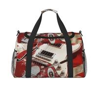 Grand sac de sport de voyage imprimé drapeau britannique pour homme et femme avec bandoulière pour voyage, week-end, pêche, chasse, Noir , Taille unique, Sac de voyage