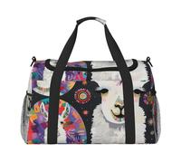Grand sac de sport de voyage imprimé lama alpaga pour homme et femme avec bandoulière pour voyage, week-end, pêche, chasse, Noir , Taille unique, Sac de voyage