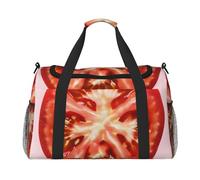Grand sac de sport de voyage imprimé tranche de tomate pour homme et femme avec bandoulière pour voyage, week-end, pêche, chasse, Noir , Taille unique, Sac de voyage