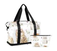 Grand sac de sport étanche avec sangle réglable Motif chats Selkirk Rex Blanc, Dessin animé Selkirk Rex chats blanc, 1 size