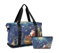Grand sac de sport étanche pour voyage en avion avec inscription « Merry Christmas Eve », Dessin animé Merry Christmas Eve, 1 size