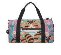 Grand sac de sport imperméable pour homme et femme Motif chat endormi