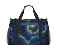Grand sac de sport imprimé ciel nocturne céleste pour homme et femme avec bandoulière pour voyage, week-end, pêche, chasse, Noir , Taille unique, Sac de voyage
