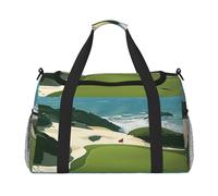 Grand sac de sport imprimé sur le terrain de golf pour homme et femme avec bandoulière pour voyage, week-end, pêche, chasse, Noir , Taille unique, Sac de voyage