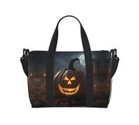 Grand sac de sport léger pour Halloween, fantôme citrouille, 40,6 cm, sac de sport pour voyage, sport, sac d'hôpital pour maman, Noir , Taille unique