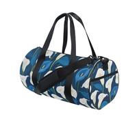 Grand sac de sport pliable Motif lys calla Blanc/bleu