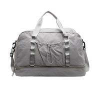 Grand sac de sport pour salle de sport et voyage, sac à bandoulière avec design spacieux, poches humides et sèches pour les amateurs de fitness, sac de voyage, gris, Beauté de masse