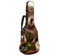 Grand sac de transport étanche pour guitare acoustique de 101,6 cm/104,7 cm/106,7 cm, avec couche de protection en éponge et plusieurs poches, motif hérisson mignon, multicolore, 42.9x16.9x4.7 in, Sac