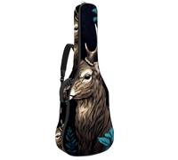 Grand sac de transport imperméable pour guitare acoustique, avec couche de protection, plusieurs poches, beau cerf, multicolore, 42.9x16.9x4.7 in, Sac pour guitare